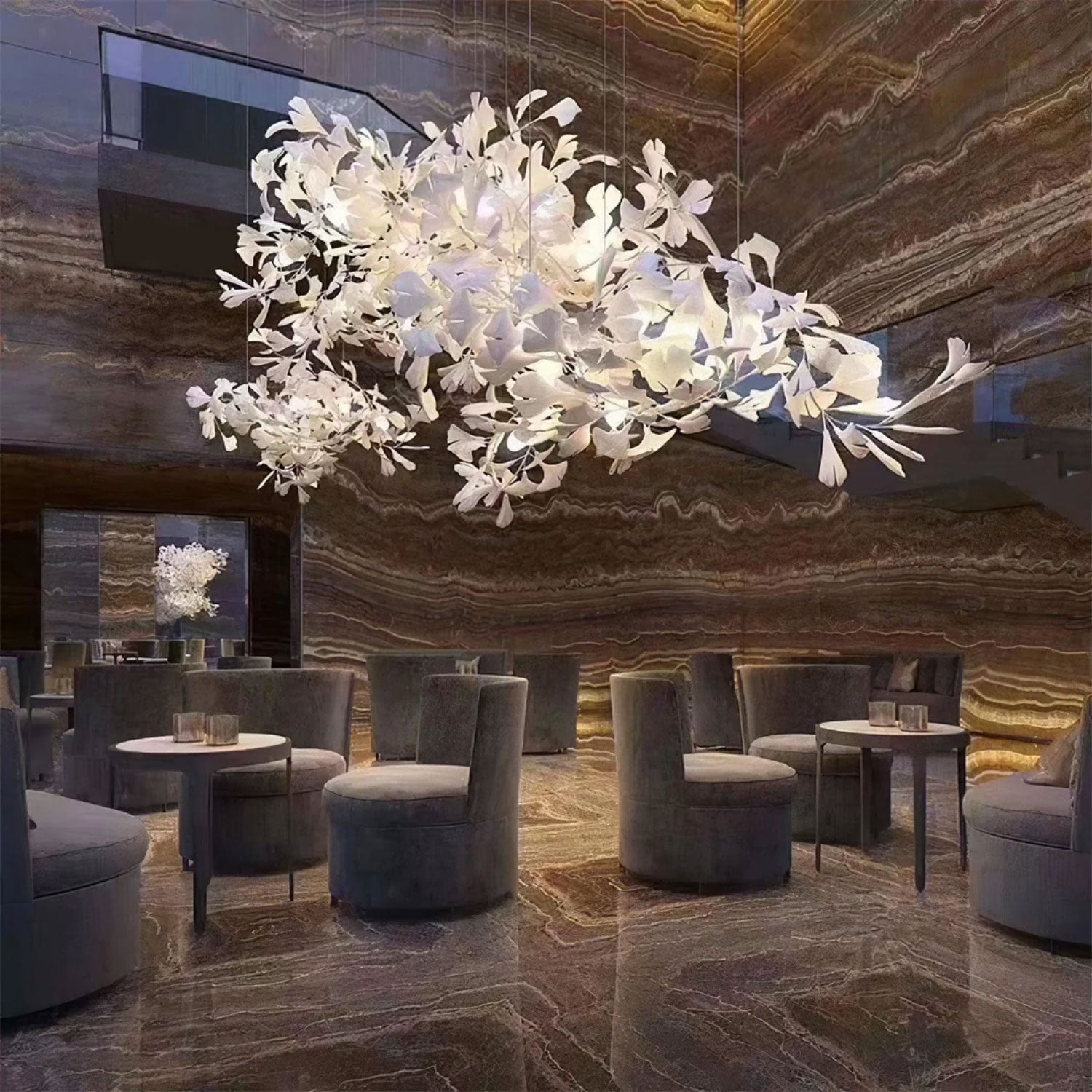 Ceramic Leaf Ginkgo Chandelier: Where Nature Meets Artful Illumination ...