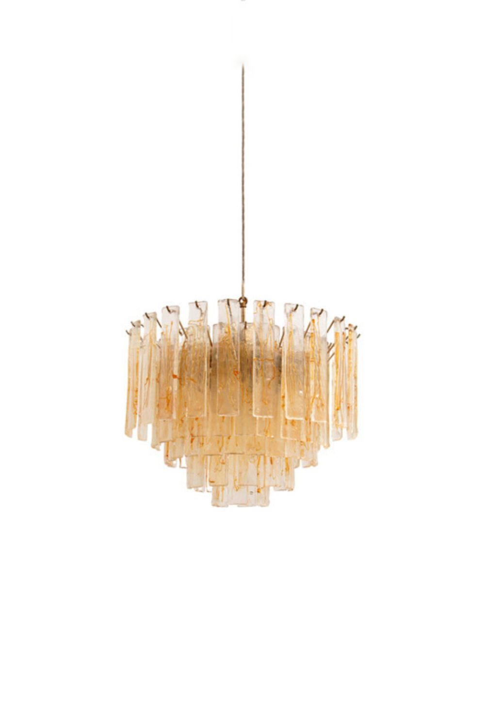 Amber Art Glass Tiered Chandelier – SamuLighting
