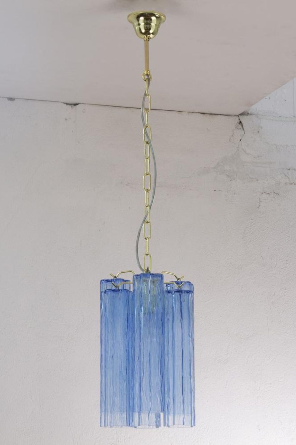 Blue Murano Tronchi Pendant Light