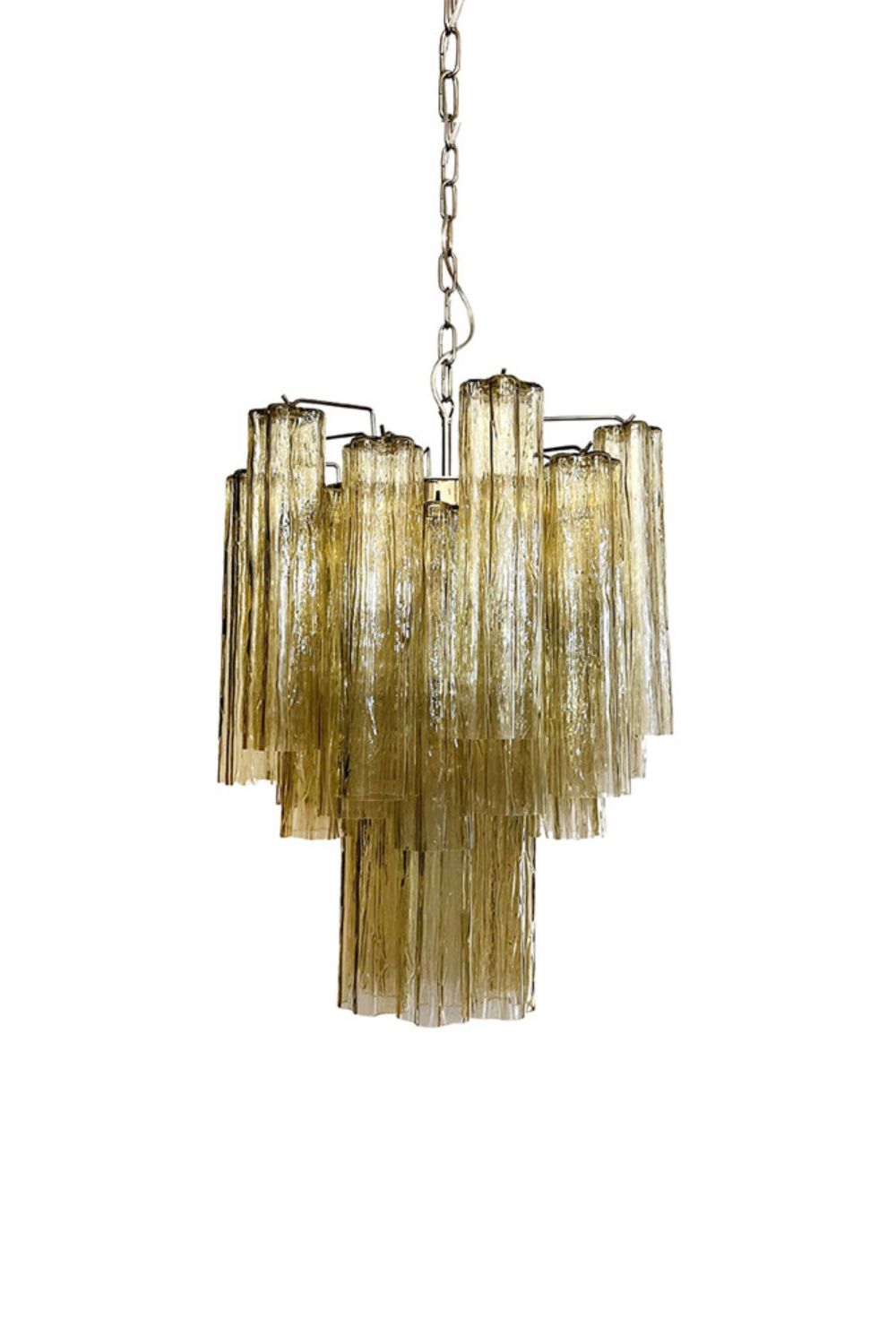 Amber Murano Crystal Tube Chandelier