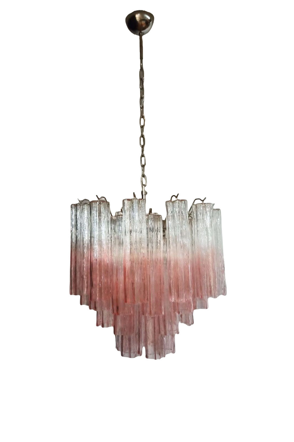 Pink Gradient Murano Glass Tube Chandelier
