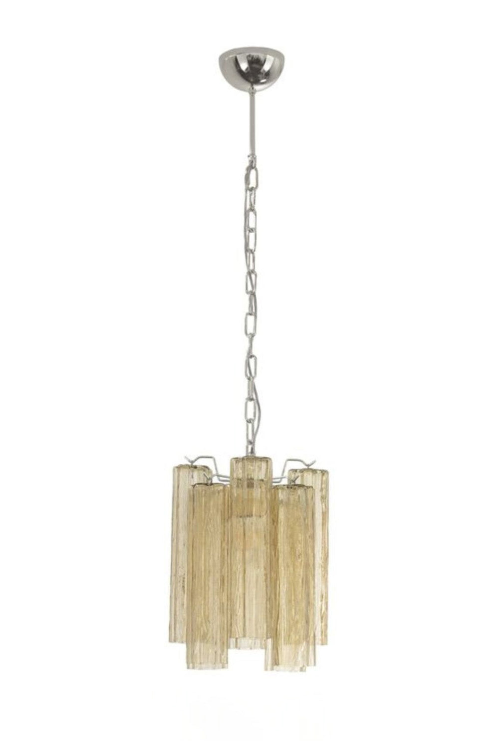 Italian Amber Murano Tronchi Glass Pendant Light