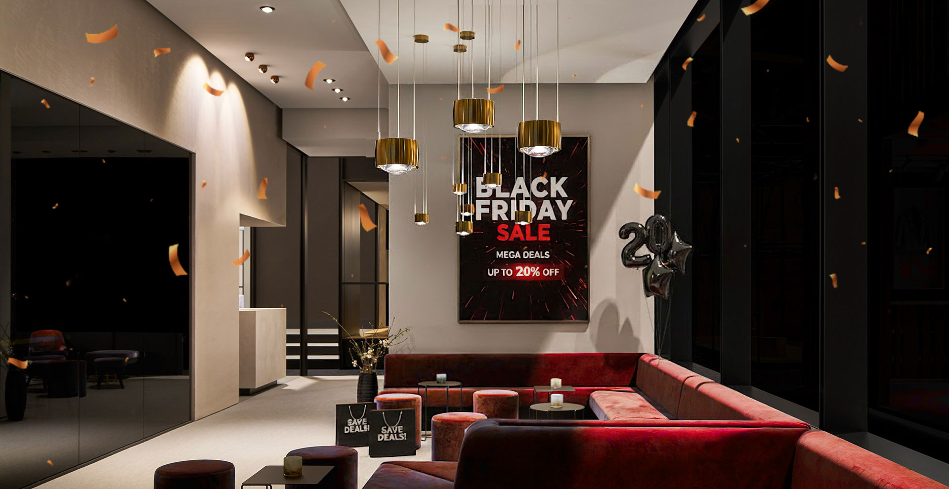 All lighting 15% OFF — Code: BF15 <br>
20% OFF over $2000! — Code: BF20 🖤