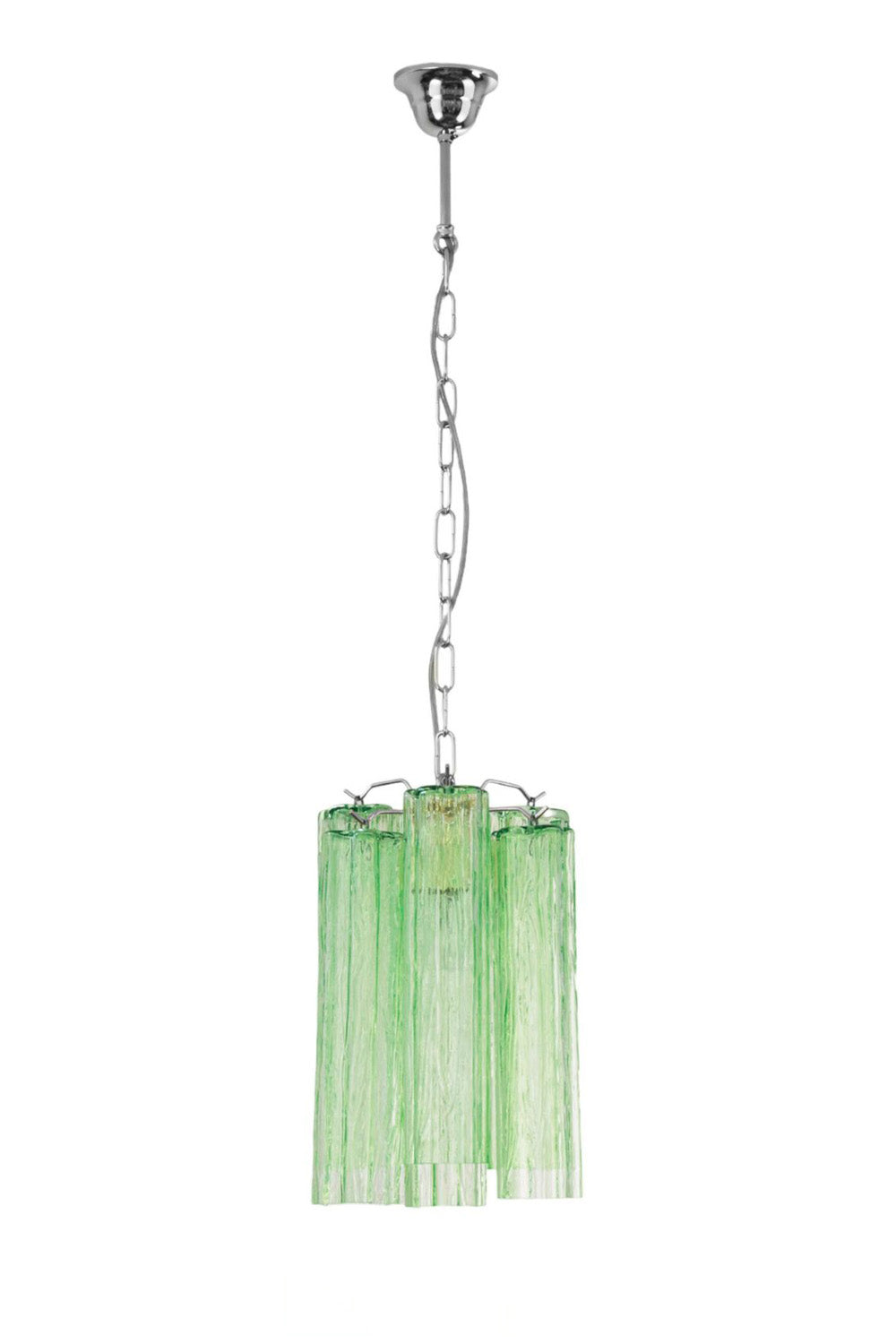 Italian Green Glass Tube Chandelier by Murano