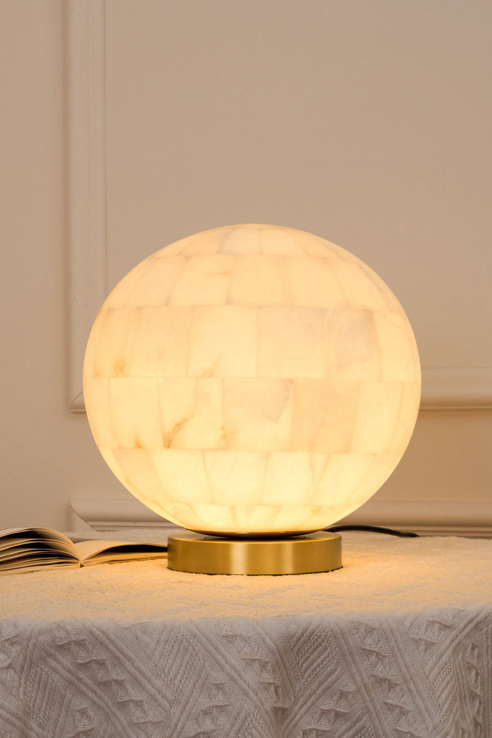 Alabaster Ball Table Lamp