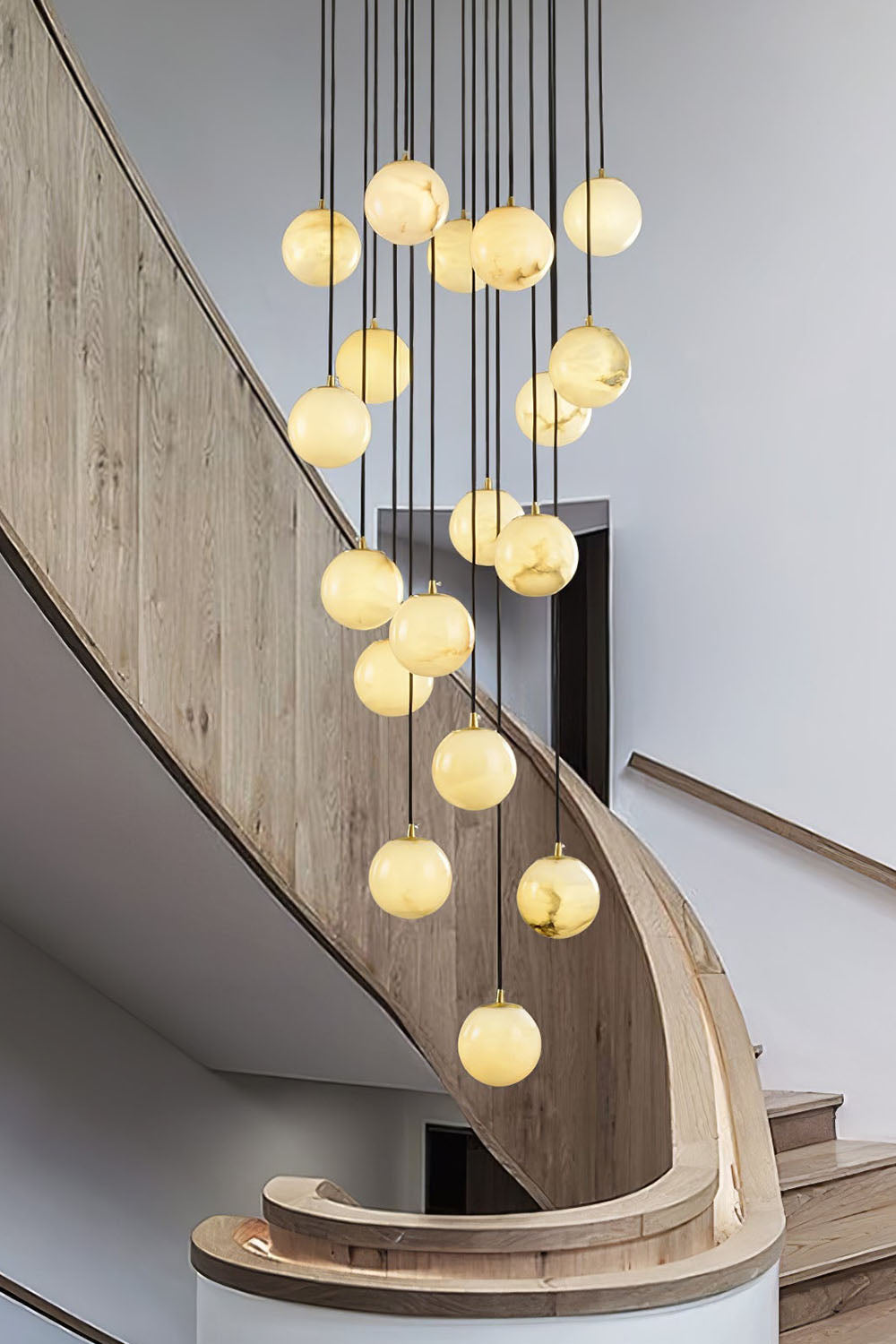 Alabaster Balls Cluster Chandelier
