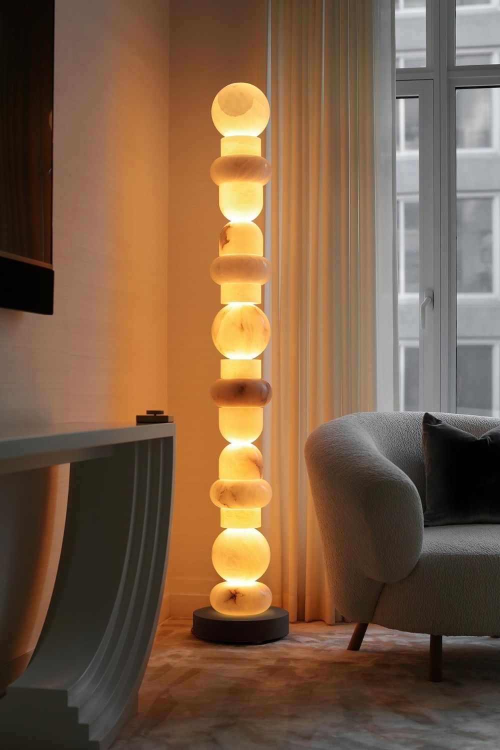 Alabaster Column Modern Floor Lamp
