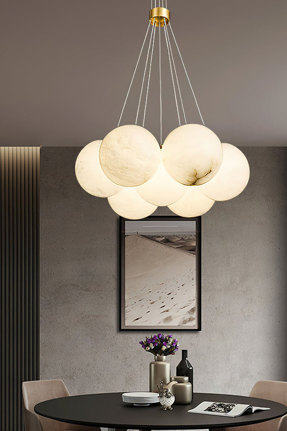 Alabaster Globe Clusters Chandeliers