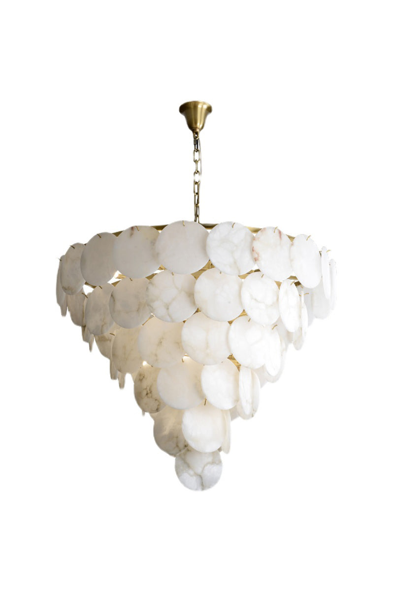 Alabaster Magnolia Multi-Tiered Round Chandelier - SamuLighting
