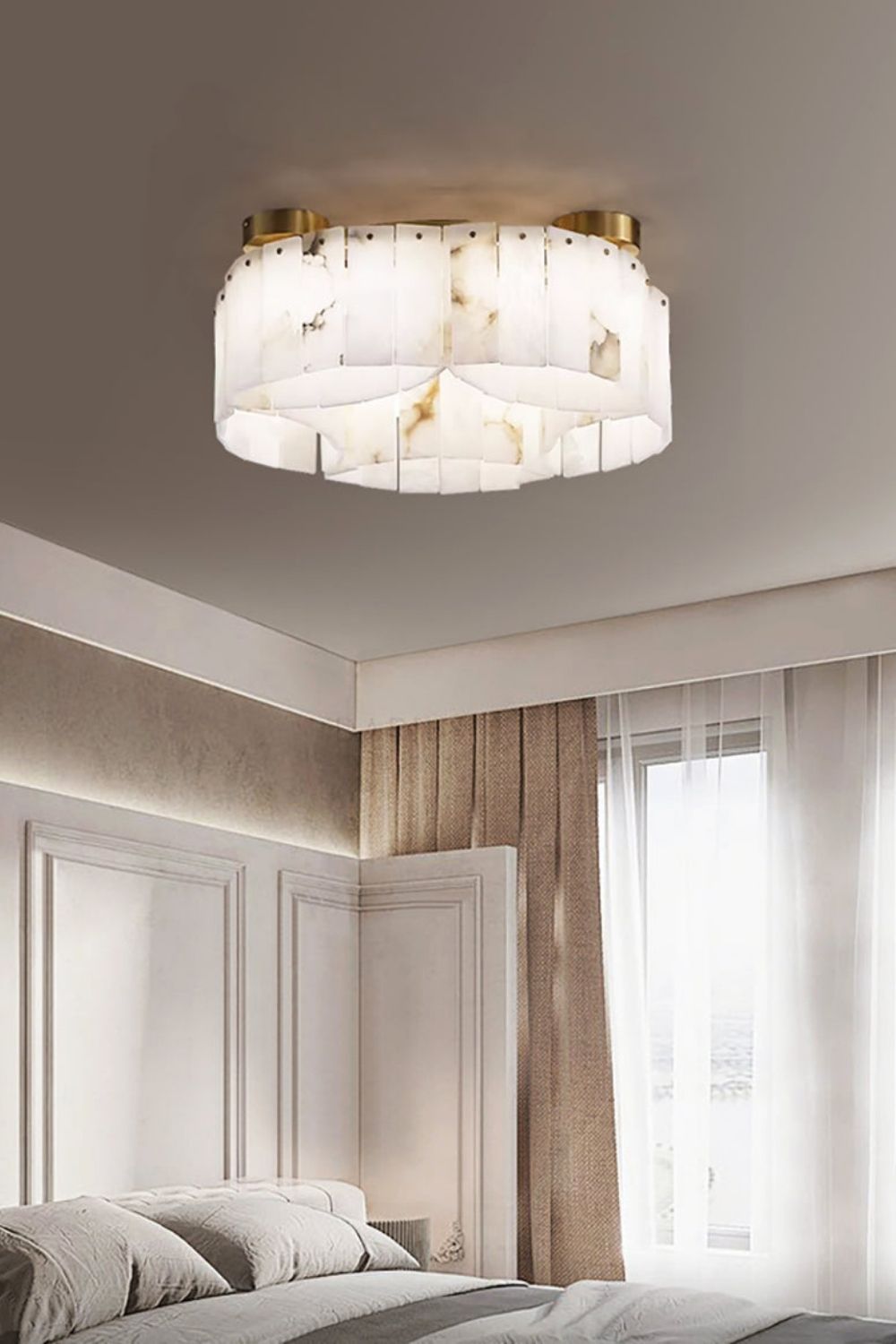 Alabaster Modern Brass Ceiling Lamp