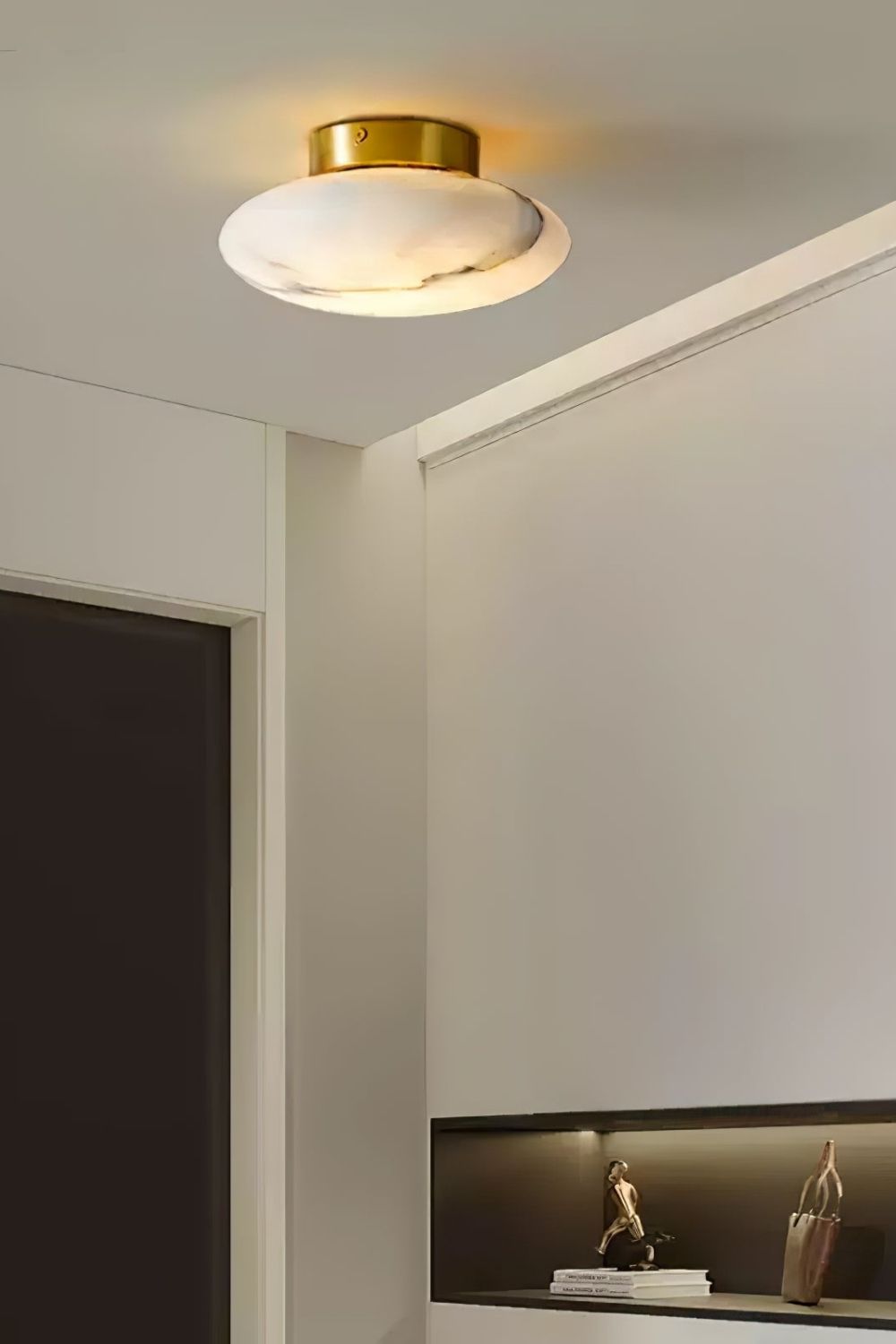 Alabaster Oval Ceiling Lamp