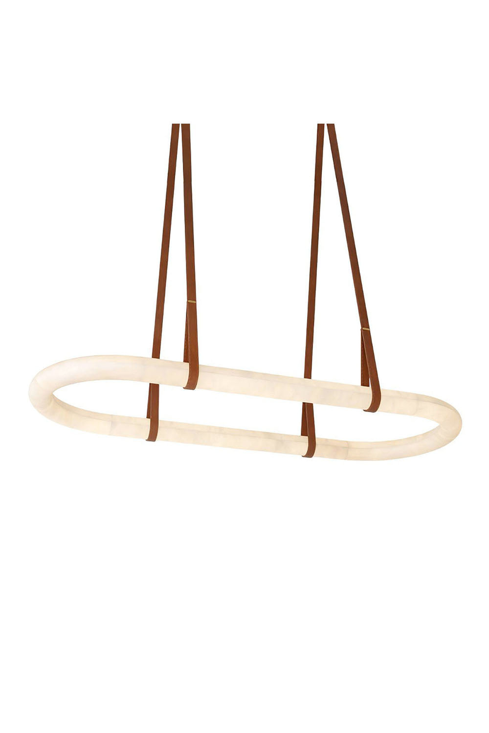 Alabaster Round Leather Chandelier