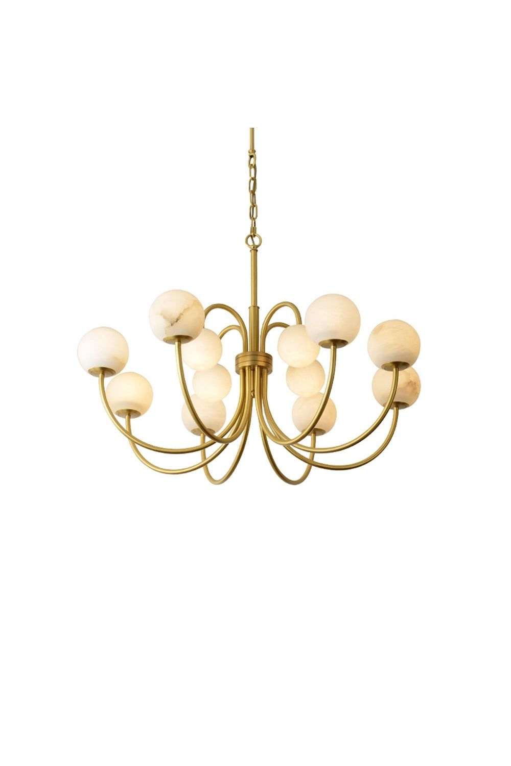 Alabaster Spherical Radial Chandelier