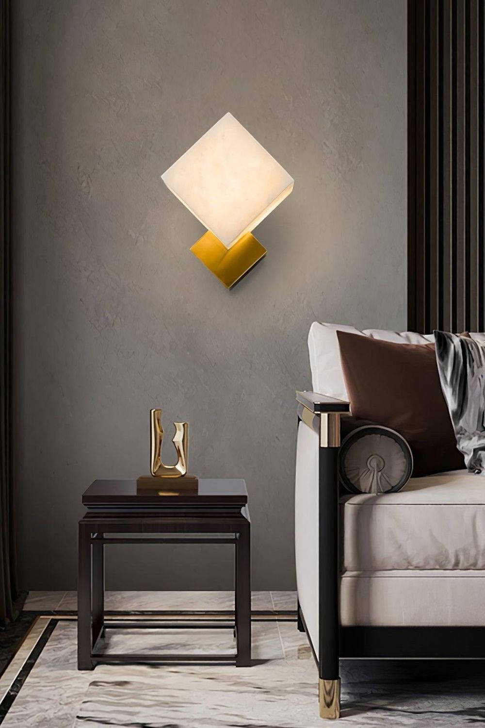 Block Alabaster Wall Sconce