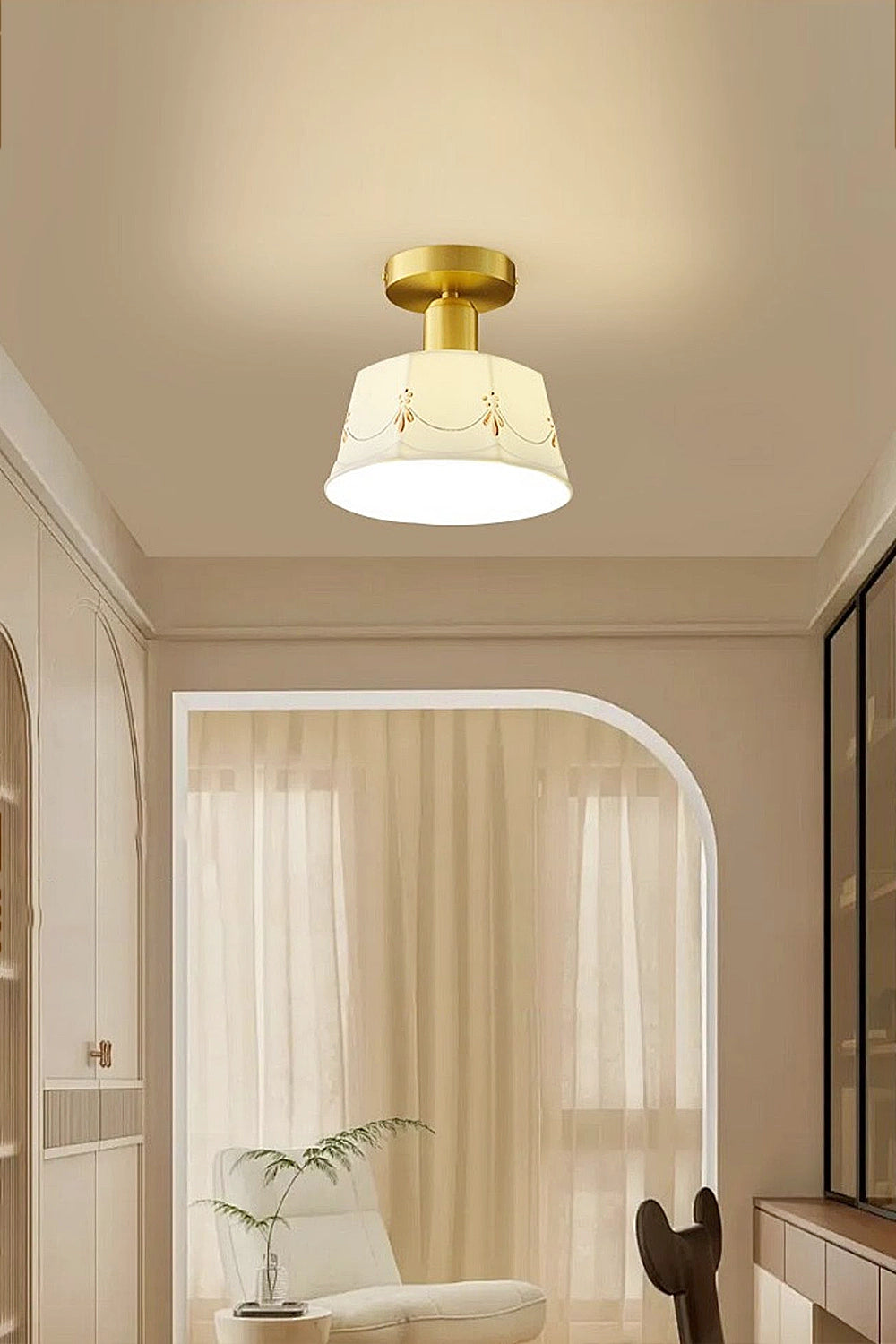 Ceramic Printed Ceiling Light