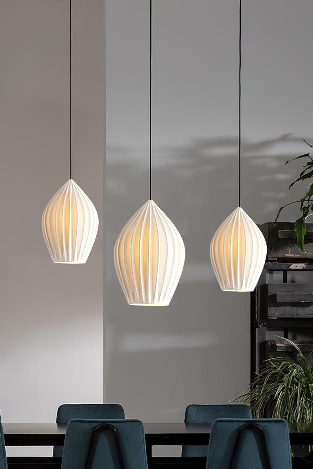 Ceramic Ribbed Pendant light - SamuLighting