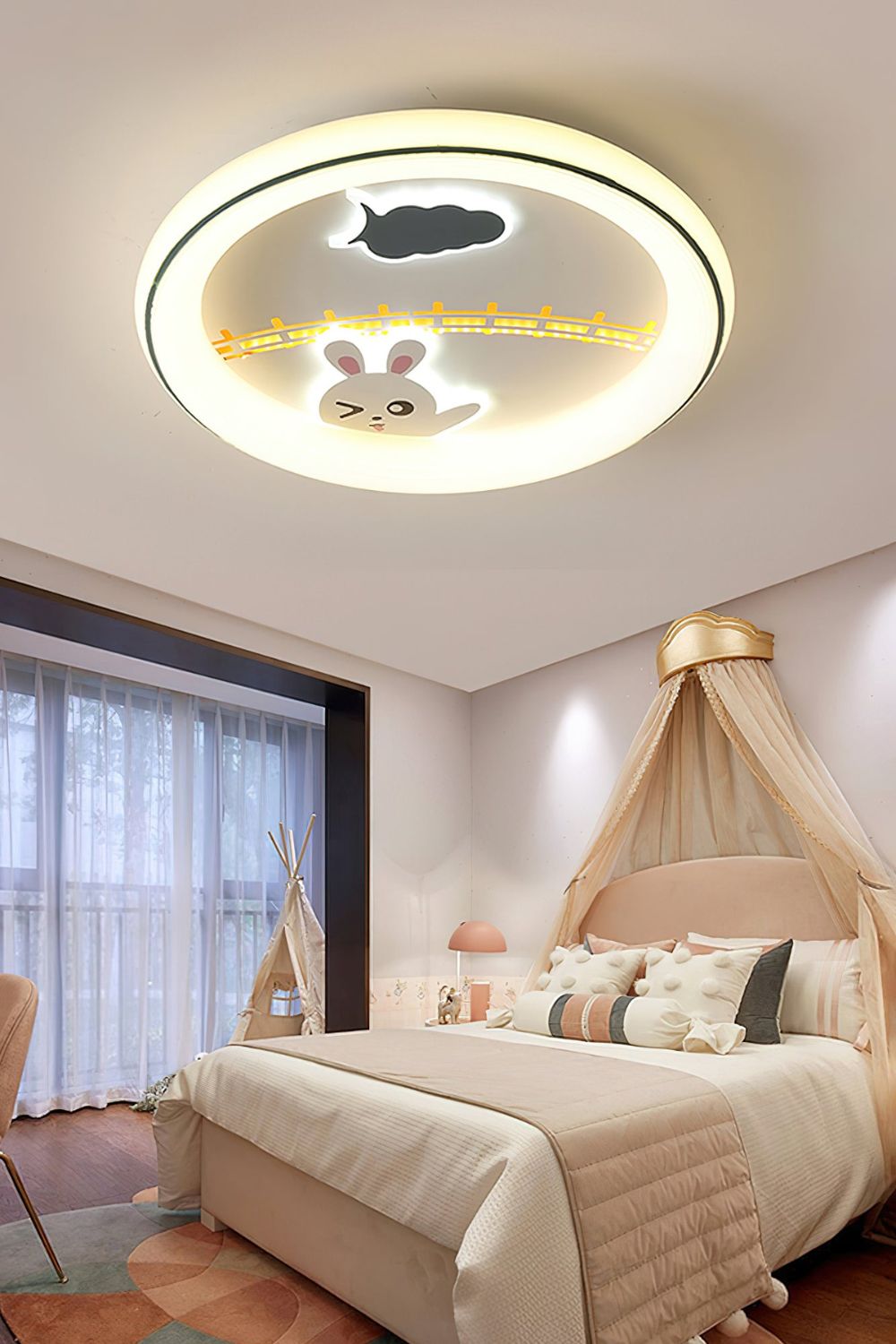 Cute Cartoon White Ceiling Lamp