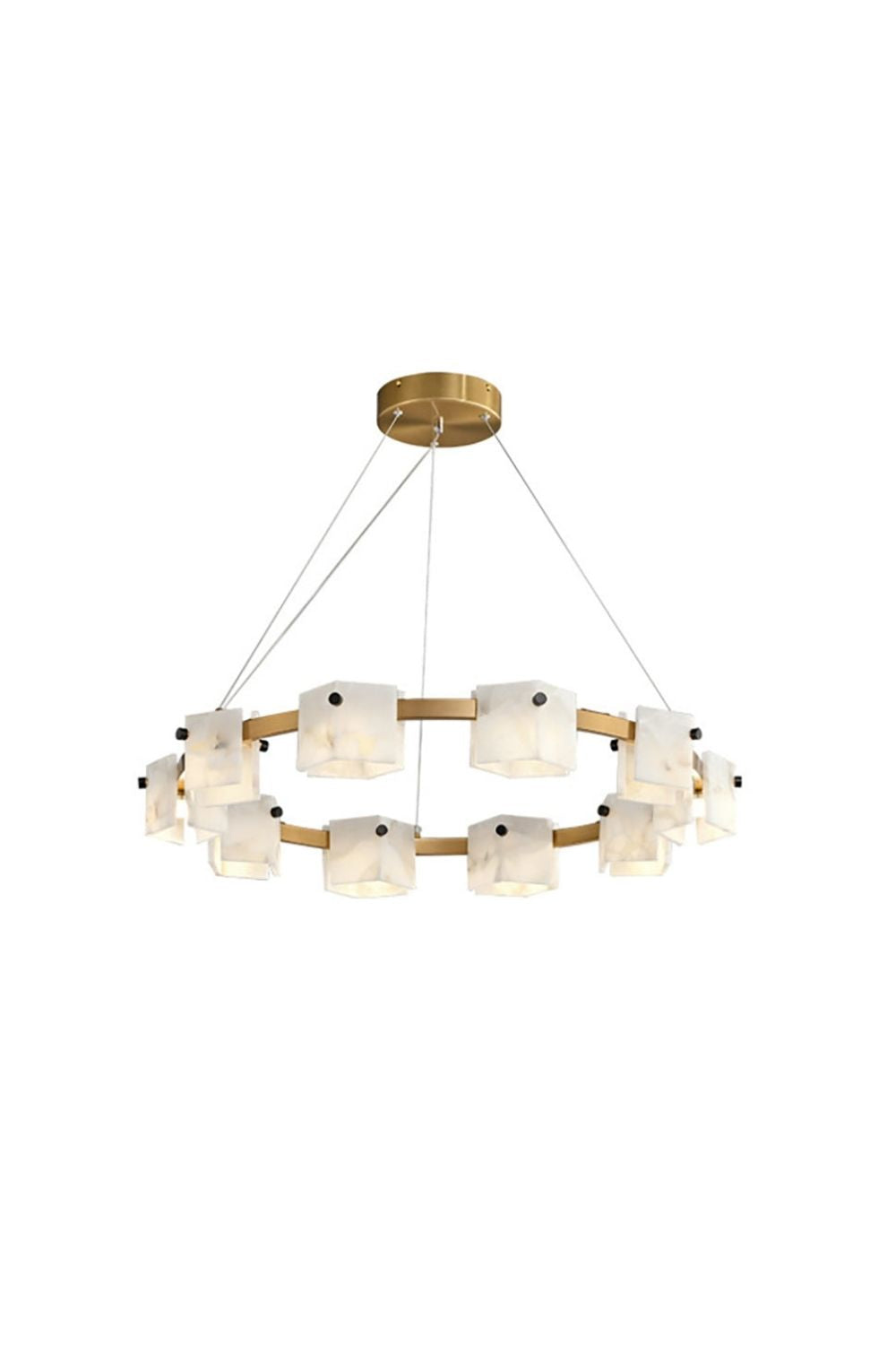 Diamond Shaped Alabaster Ring Chandelier