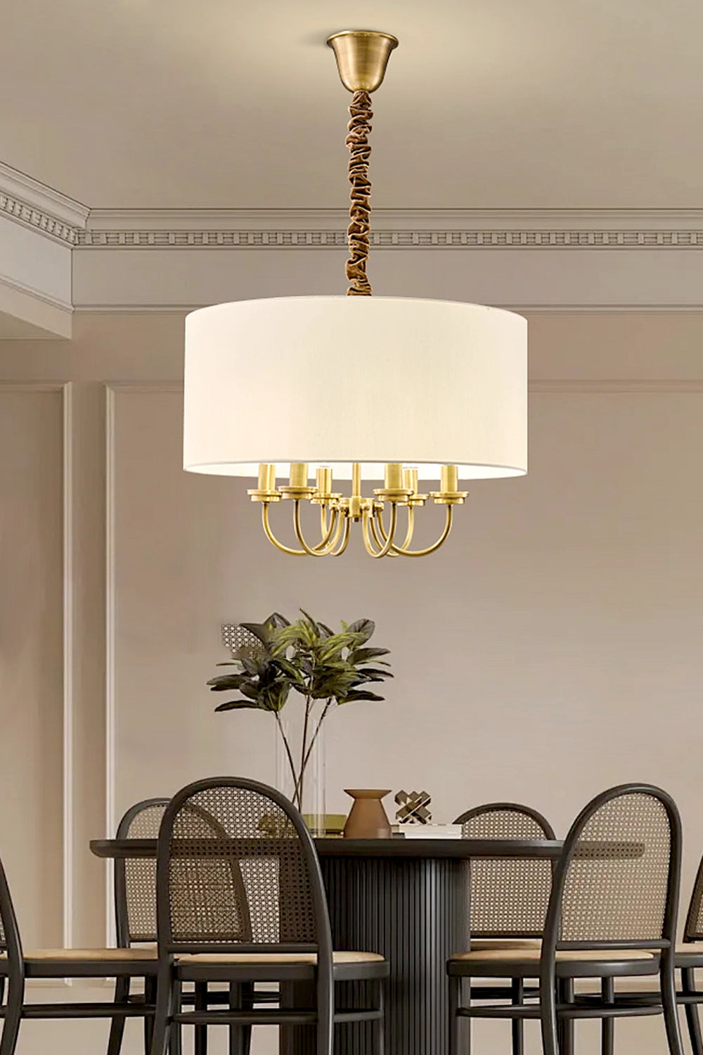 Fabric Cylindrical Pendant Lamp