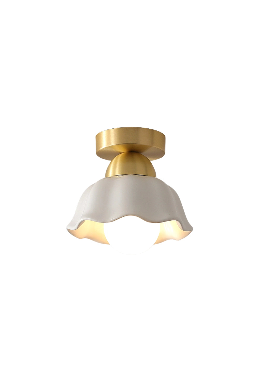 Flower Ceramic Brass Ceiling Light