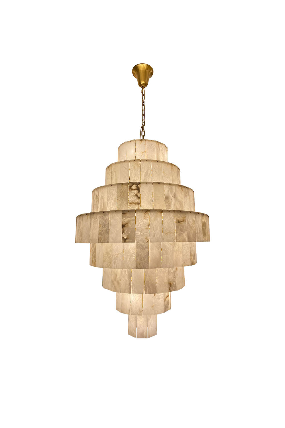 Giant Tiered Alabaster Foyer Chandelier