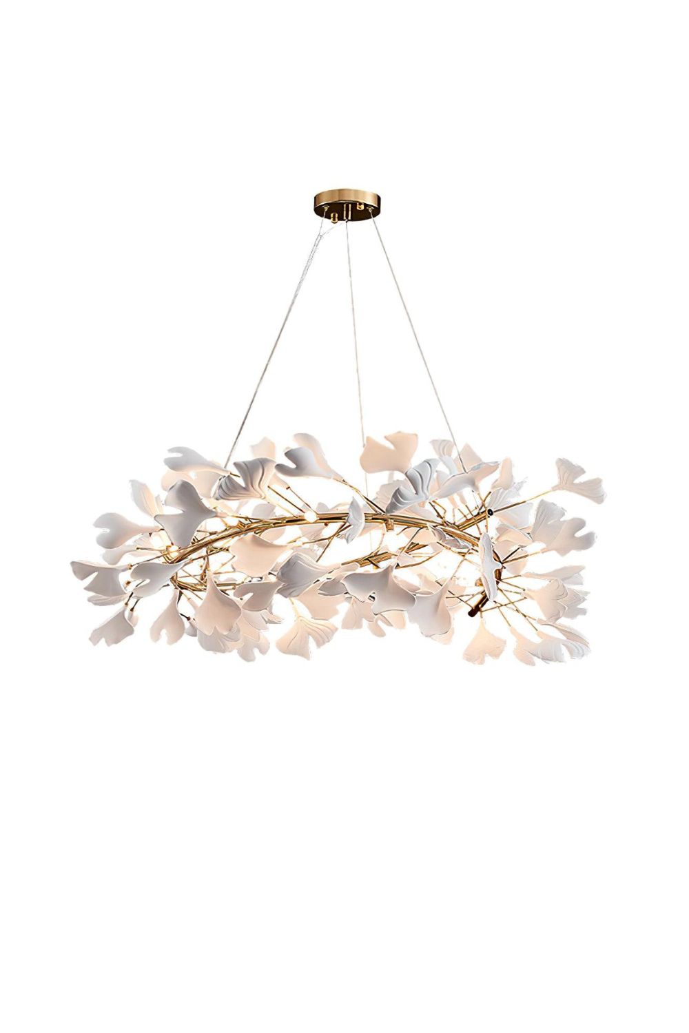 Cermaic Leaf Gingko Chandelier U – SamuLighting