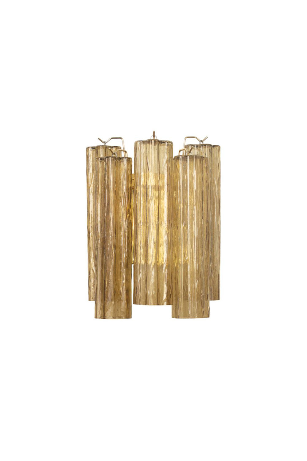 Italian Murano amber glass tube wall lamp