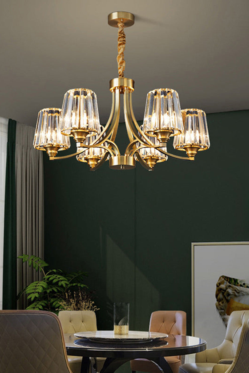 JAYLEY Copper Glass Chandelier