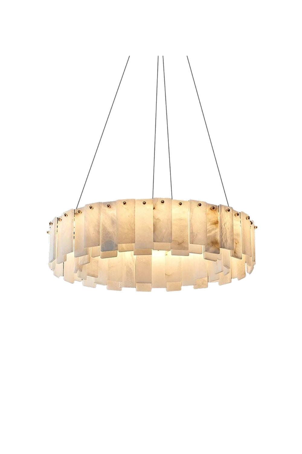 Modern Alabaster Celestial Round Chandelier