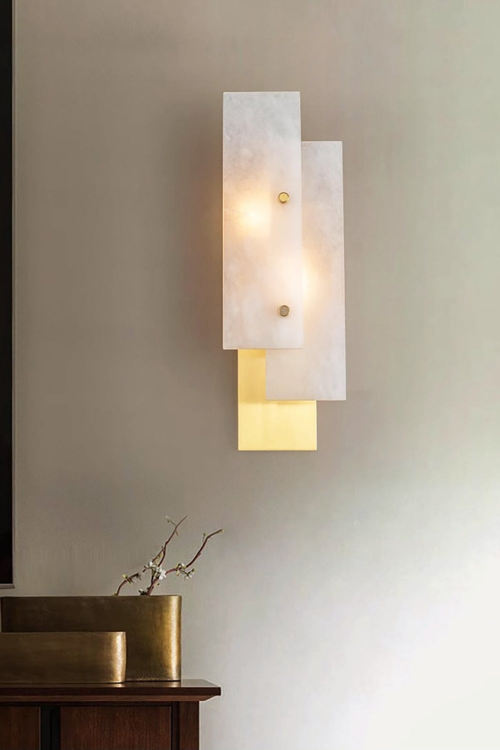 Modern Alabaster Rectangle Wall Lamp