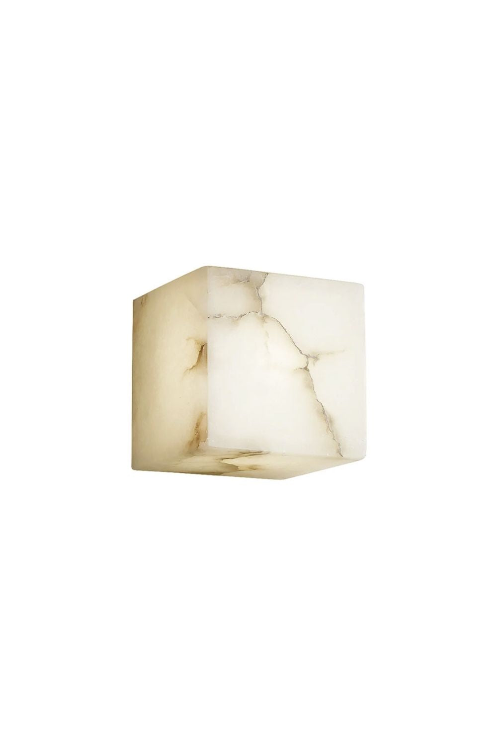 Modern Cube Square Alabaster Wall Sconce