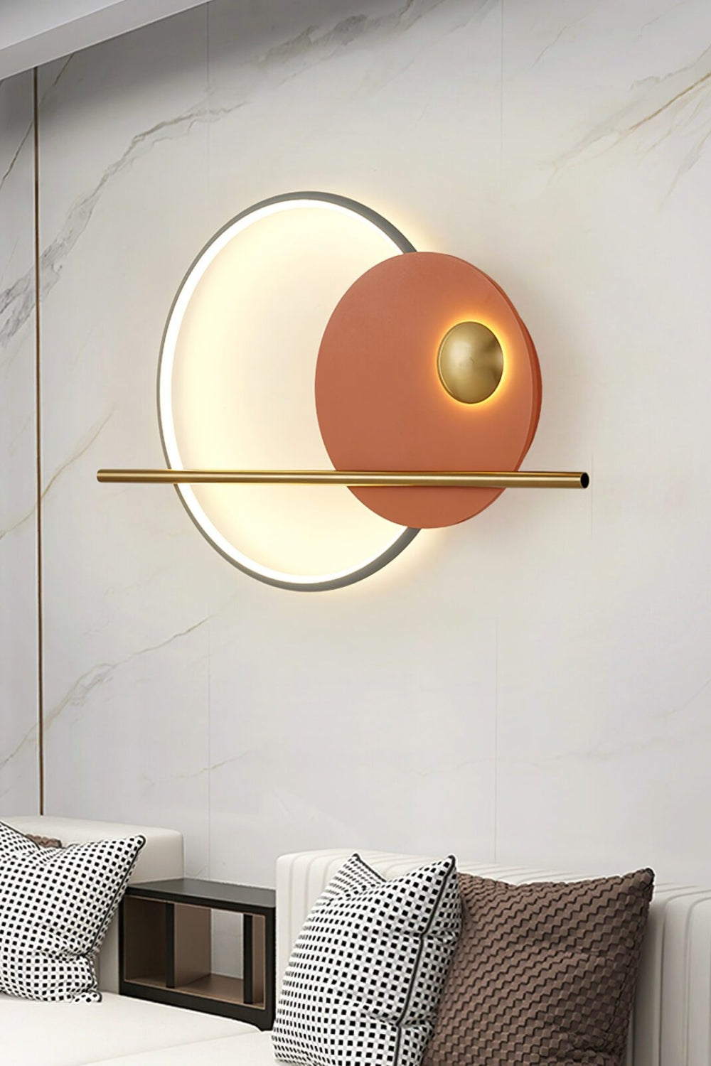 Modern Linear Double Circle Wall Light