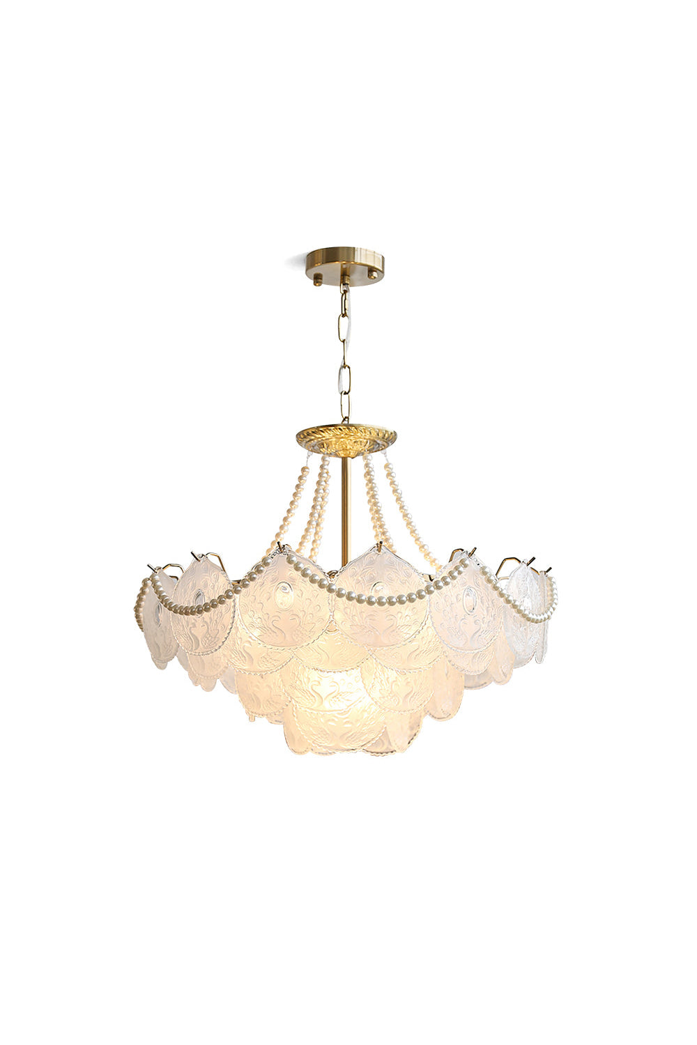 Pertid Glass Gold Chandelier