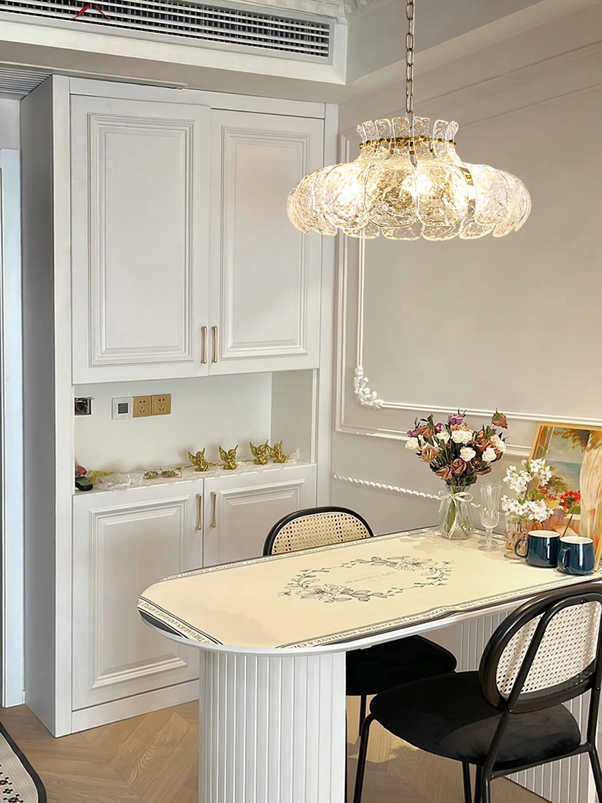 Modern Petal Ice Glass Pendant Light