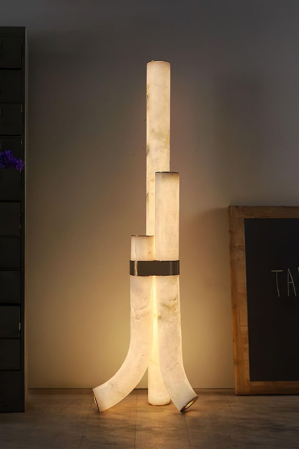 Piped Alabaster Floor Lamp