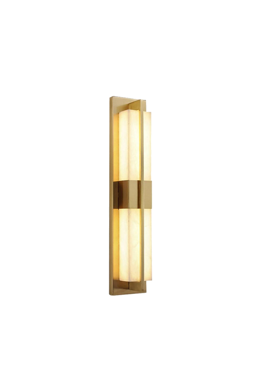 Rectangular Alabaster Brass Wall Lamp