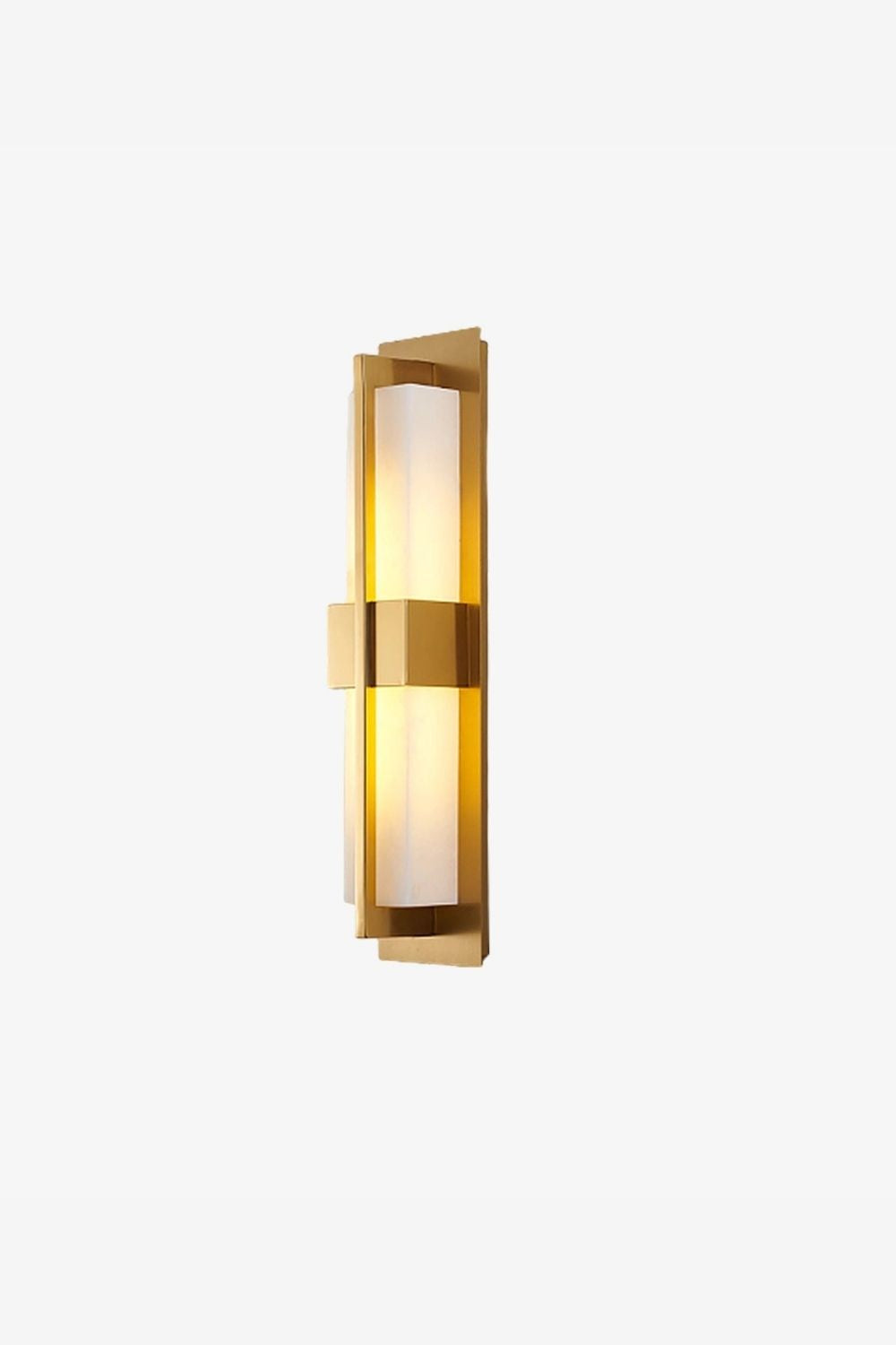 Rectangular Alabaster Brass Wall Lamp