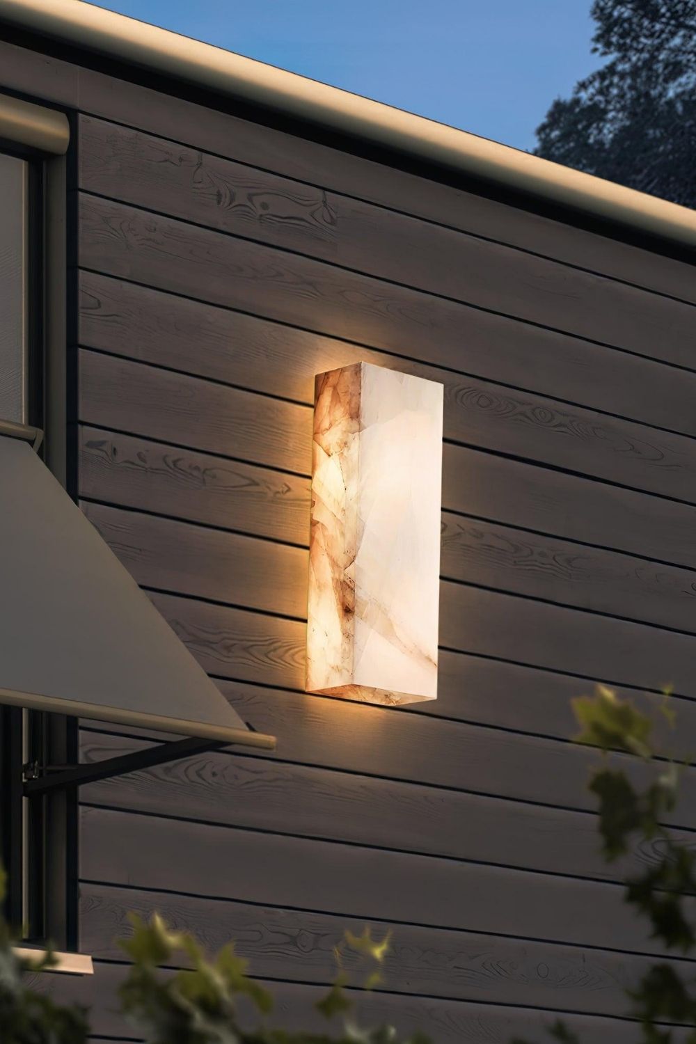 Rectangular Alabaster Wall Sconce