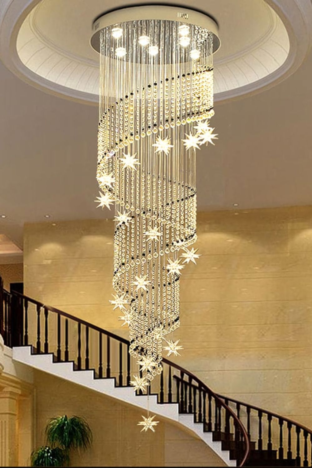 Spiral Meteor Shower Crystal Chandelier - SamuLighting