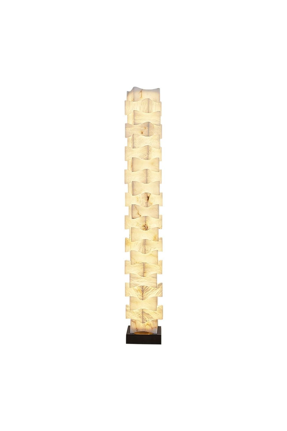 Stacked Alabaster Squares Floor Lamp