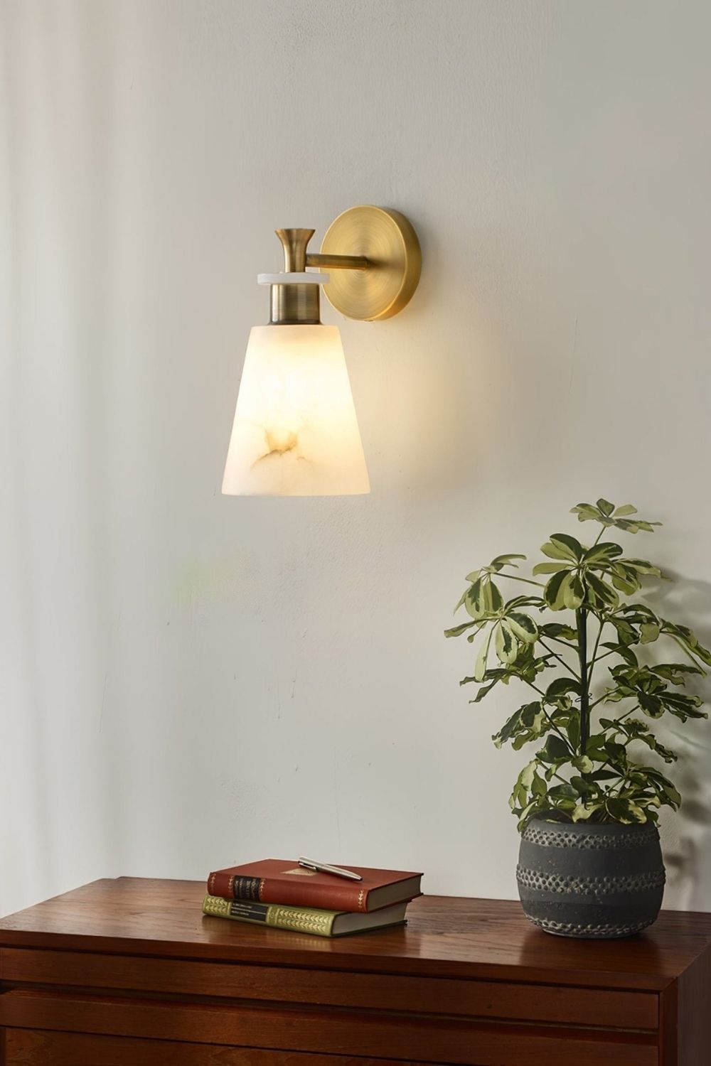 Tapered Alabaster Wall Sconce