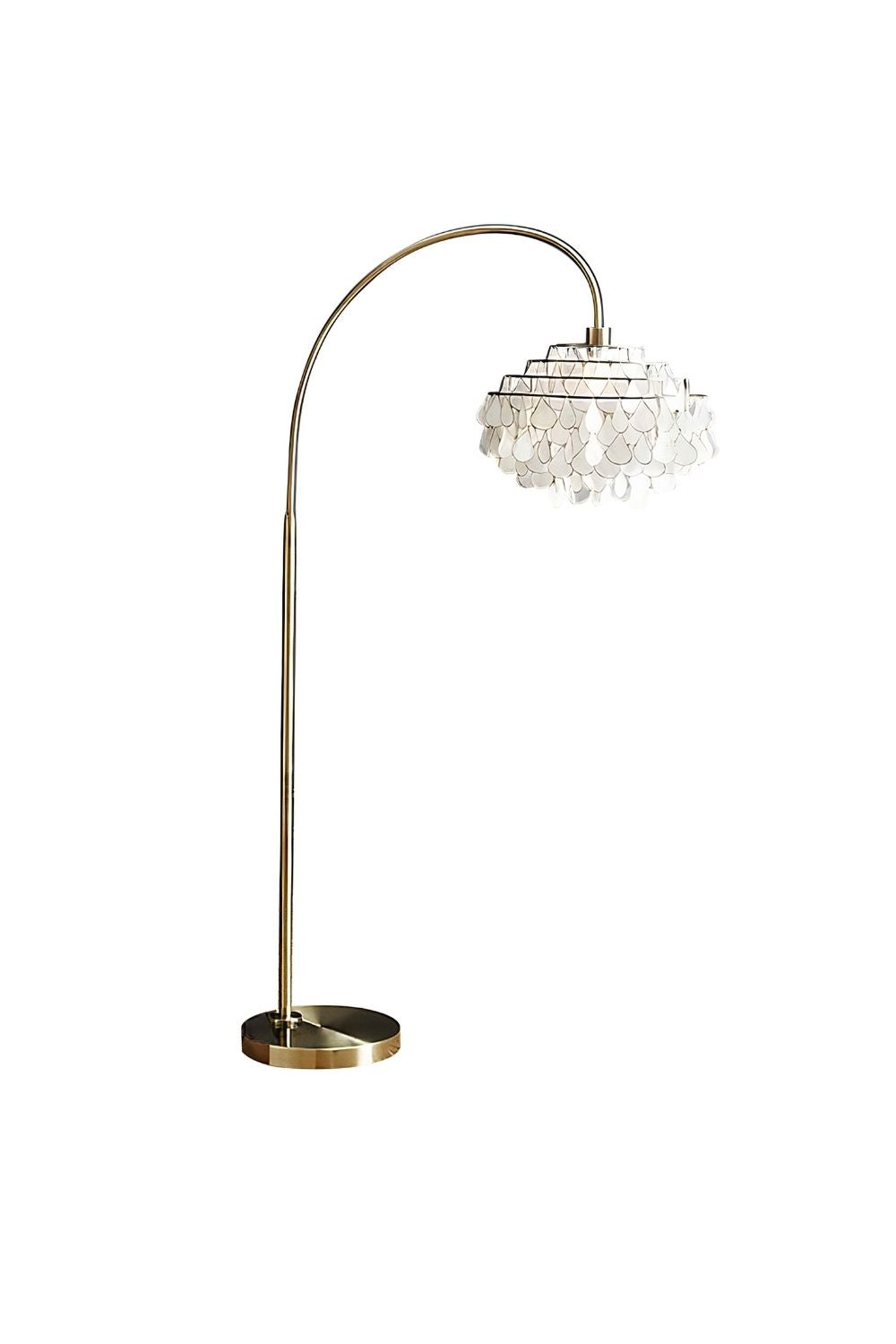 Teardrops Capiz Arc Floor Lamp