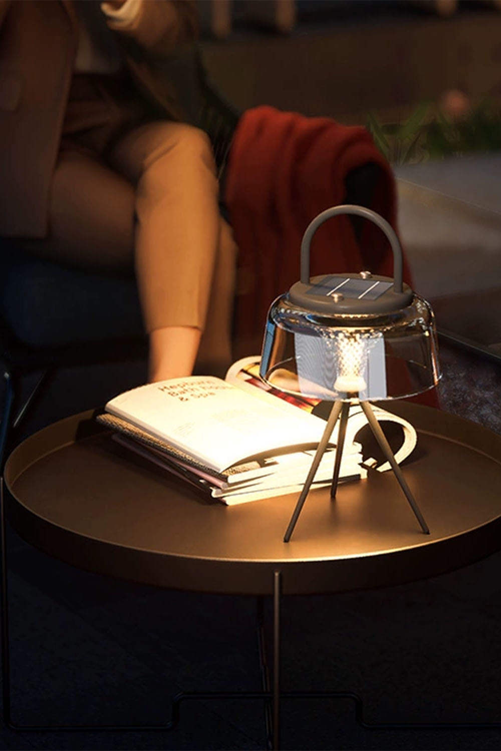 Tripod Lantern Rechargeable Outdoor Table Lamp
