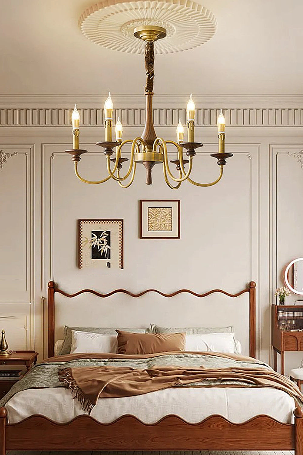 Vintage Brass Candle Chandelier
