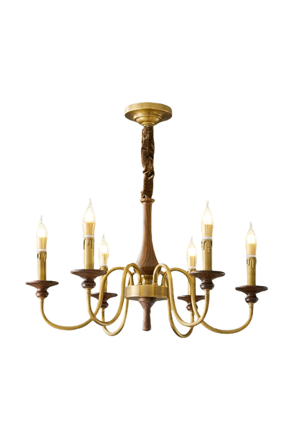 Vintage Brass Candle Chandelier