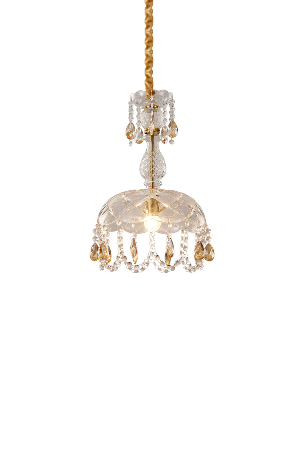 Vintage Crystal Rondelle Chandelier Pendant Light