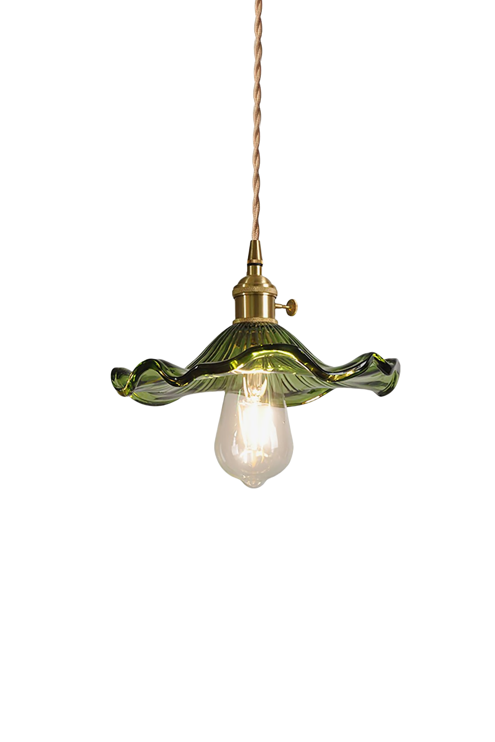 Vintage Glass Hibiscus Flower Pendant Light