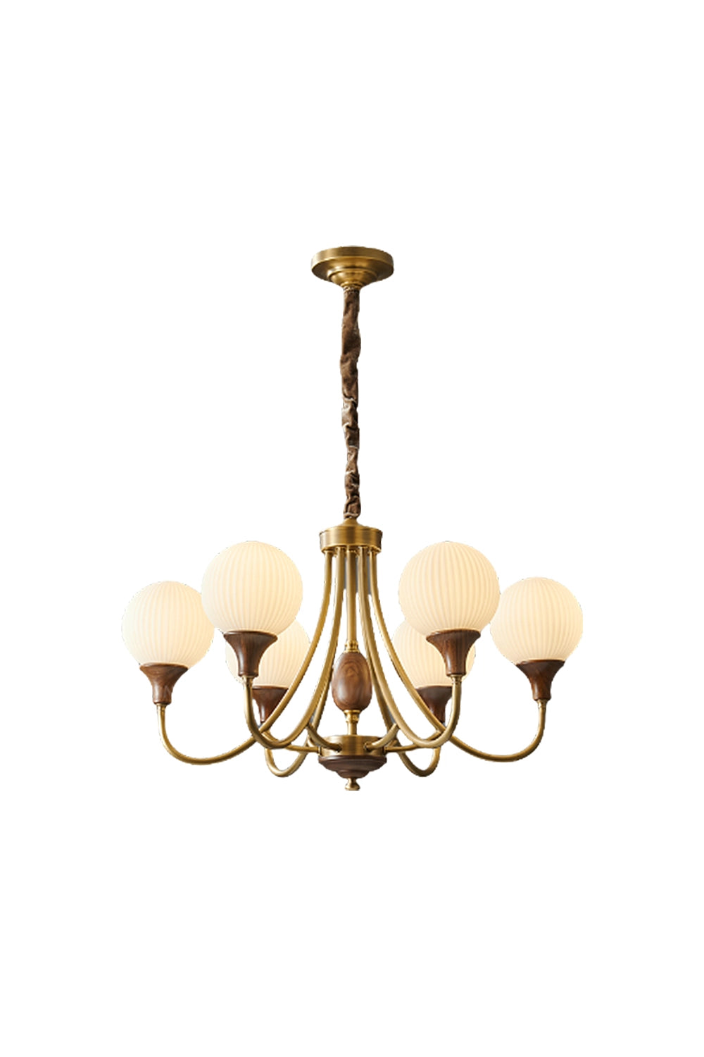 Vintage Globe Brass Chandelier