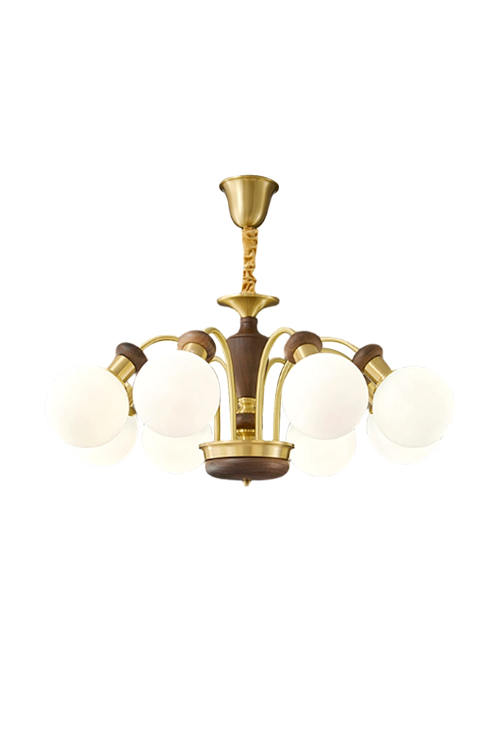 Vintage Globe Walnut Chandelier