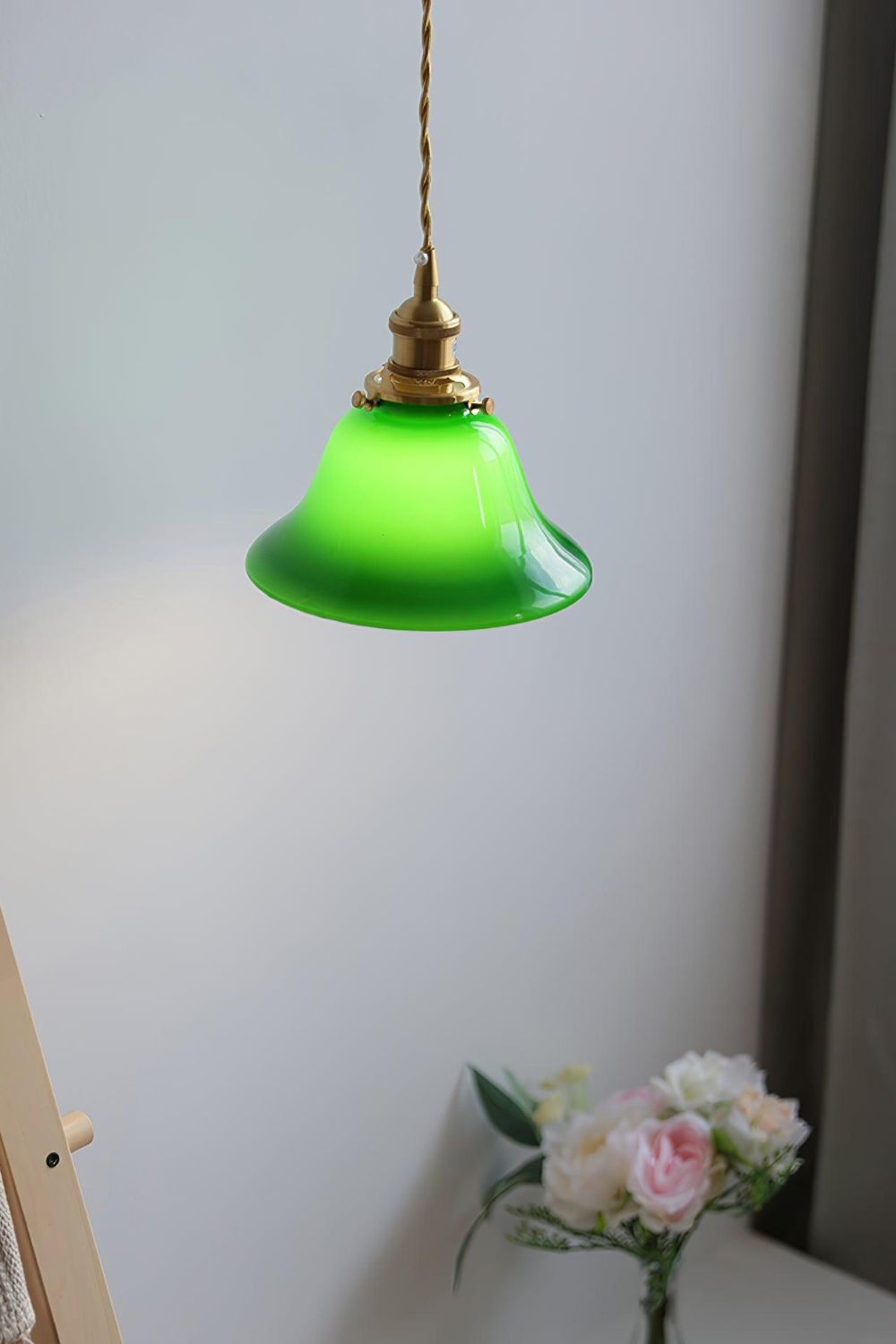 Vintage Green Bell Pendant Light